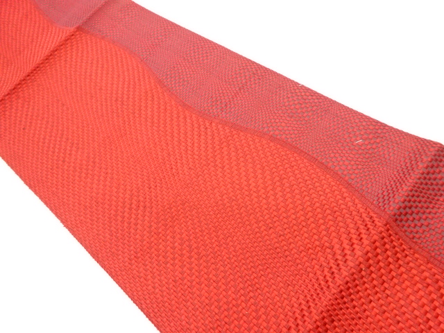 リサイクル　本場筑前博多市松に曲線模様織出し名古屋帯